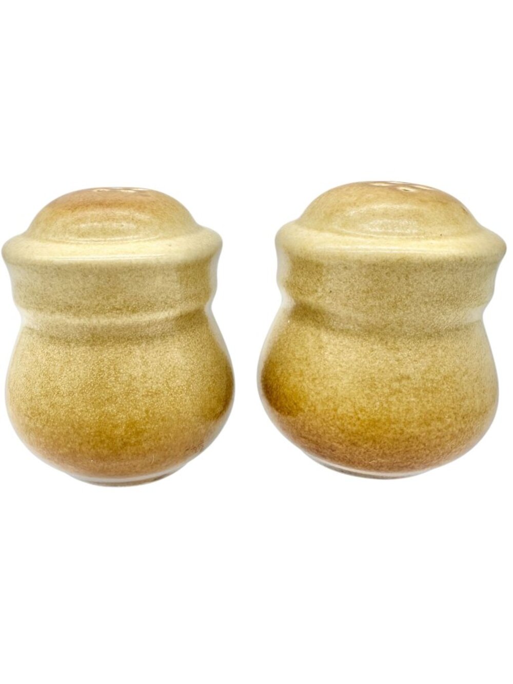 Vintage Ceramic Salt and Pepper Shakers Brown Ombre Glaze Retro Tableware 3"H
